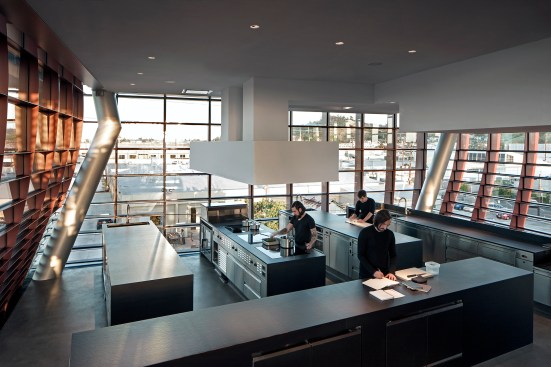 Open kitchen on third level