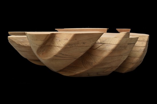 Stacked trays, designed by the architect