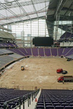 The northwest stadium façade features a full-height glass curtainwall.