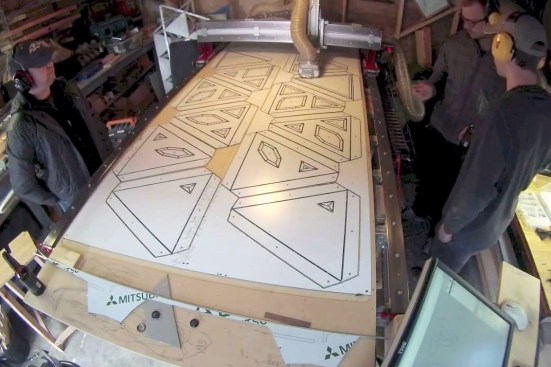 CNC milling aluminum panels for the acoustic reflector