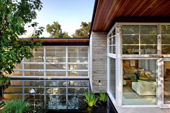 ...and provide a textured contrast to the wood and glass.