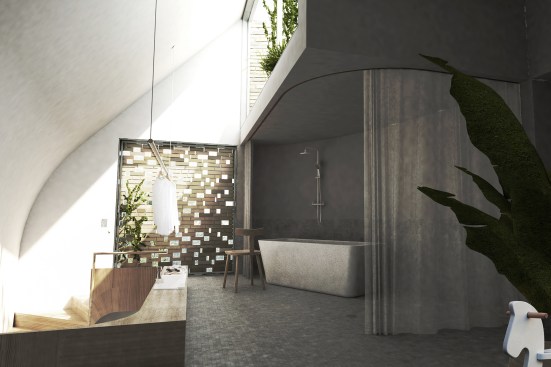 The addition’s upper level provides space for growing plants year-round.