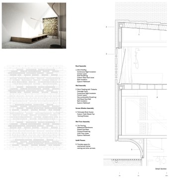 Light scoop and brick screen detail