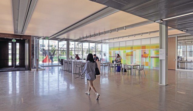 The interior of Anabeth and John Weil Hall, designed by KieranTimberlake, at Washington University in St. Louis.