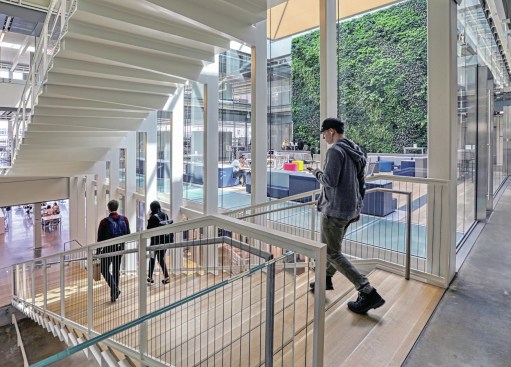 The interior of Weil Hall, designed by KieranTimberlake, at Washington University in St. Louis.