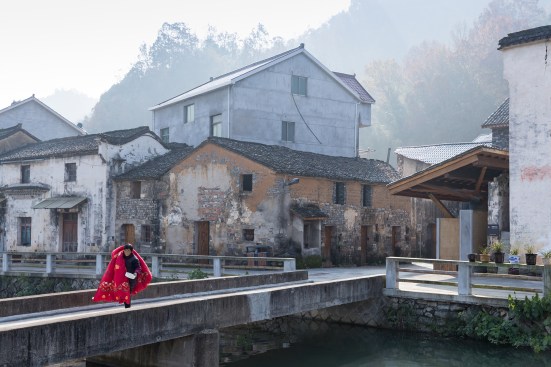 Wencun Village, showing existing houses and new pavilion