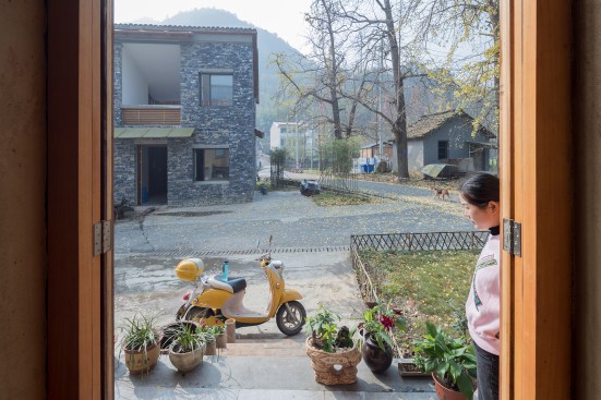 View from doorway of new structure