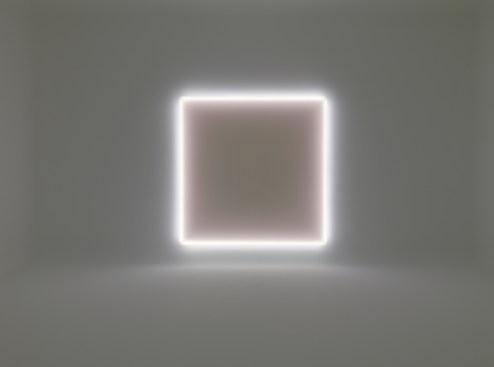 Untitled, 1968/2014 Vacuum-formed acrylic, sprayed lacquer on acrylic, electronic transformer, and daylight neon 90 1/2 x 90 1/2 x 5 inches (229.9 x 229.9 x 12.7 cm)