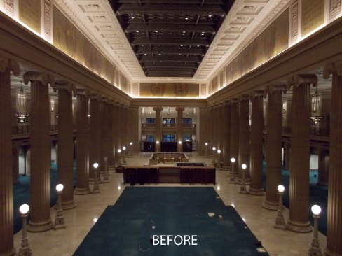 The banking hall prior to renovation.