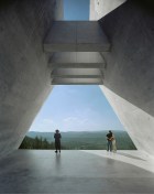 View at the end of the prism at the Yad Vashem Holocaust Museum in Jerusalem, Israel, by Moshe Safdie.