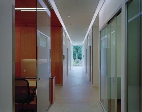 Wherever possible, hallways maintain views to the outside.